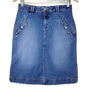 JAG JEAN Blue Denim Knee Length Casual Medium Wash Jeans Skirt size 6